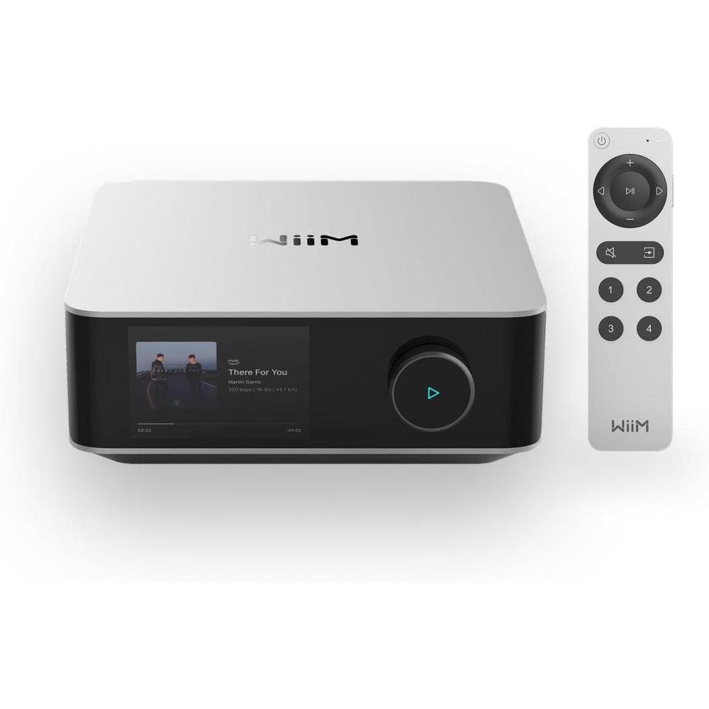 imageWiiM Amp Ultra with Voice Remote 2  100W Streaming Amplifier with Premium ESS ES9039Q2M DAC ampamp Dual TI TPA3255 Amps  Builtin RoomFit EQ ampamp Touchscreen  HDMI ARC Optical RCA Inputs  Space GraySilver