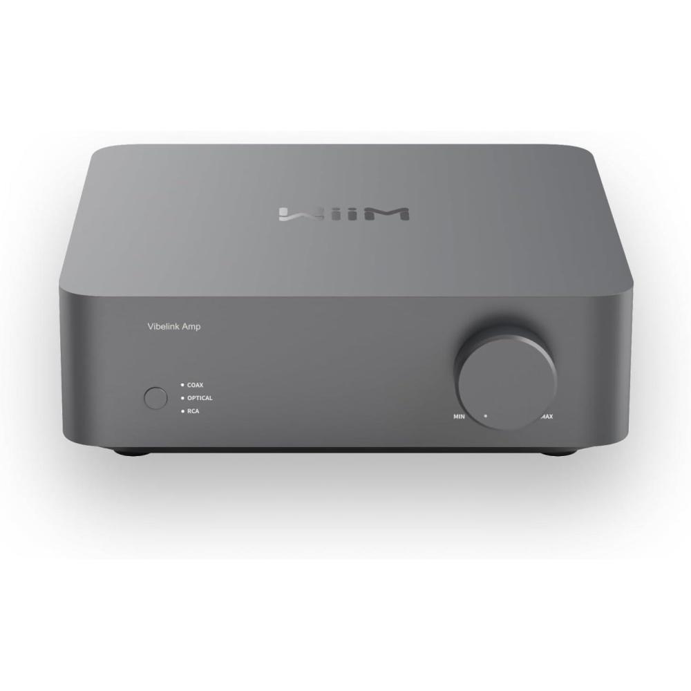 imageWiiM Vibelink Amp  100W Power Amplifier with Premium ESS 9039Q2M DAC and TI TPA3255  Compatible with WiiM Mini Pro Pro Plus and Ultra  RCA Coax and Optical Inputs  Space GraySpace Gray